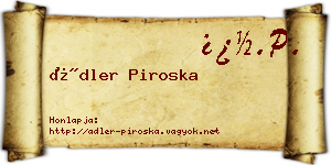 Ádler Piroska névjegykártya