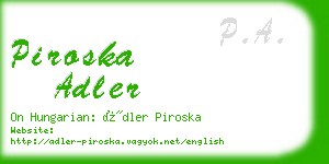 piroska adler business card